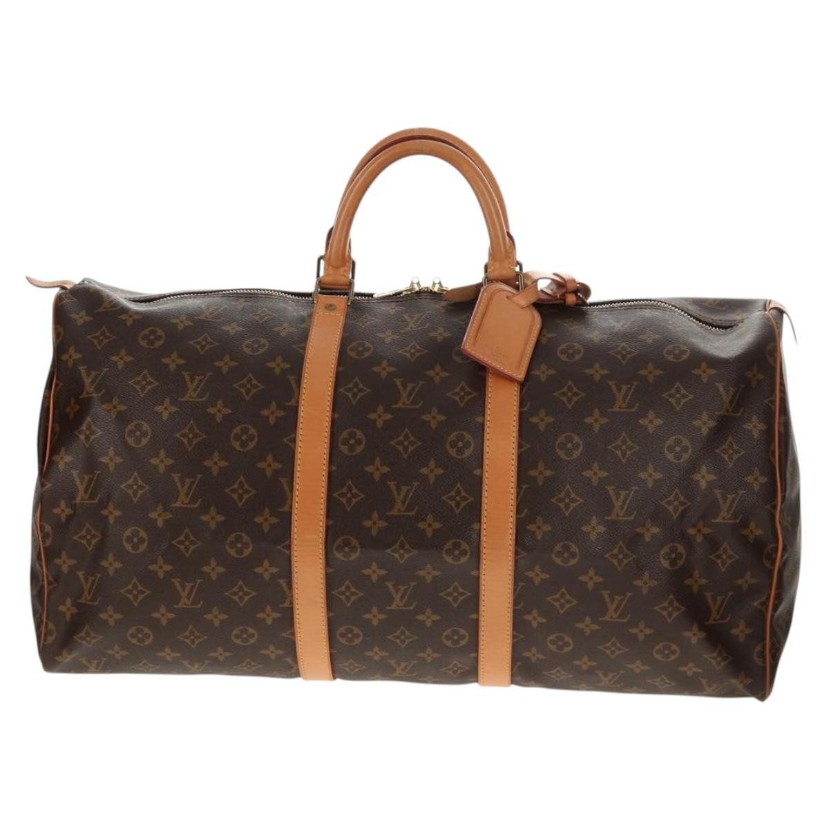 LOUIS VUITTON Monogram Keepall 55 Boston Bag M41424 LV Auth 144559V