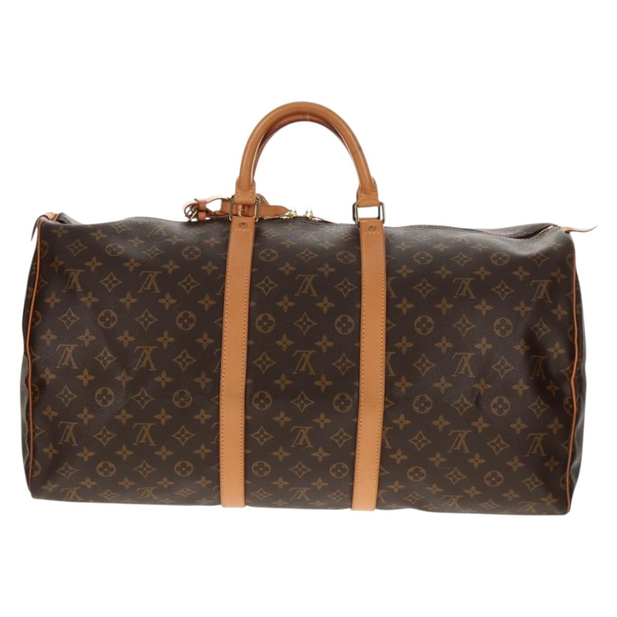 LOUIS VUITTON Monogram Keepall 55 Boston Bag M41424 LV Auth 144559V
