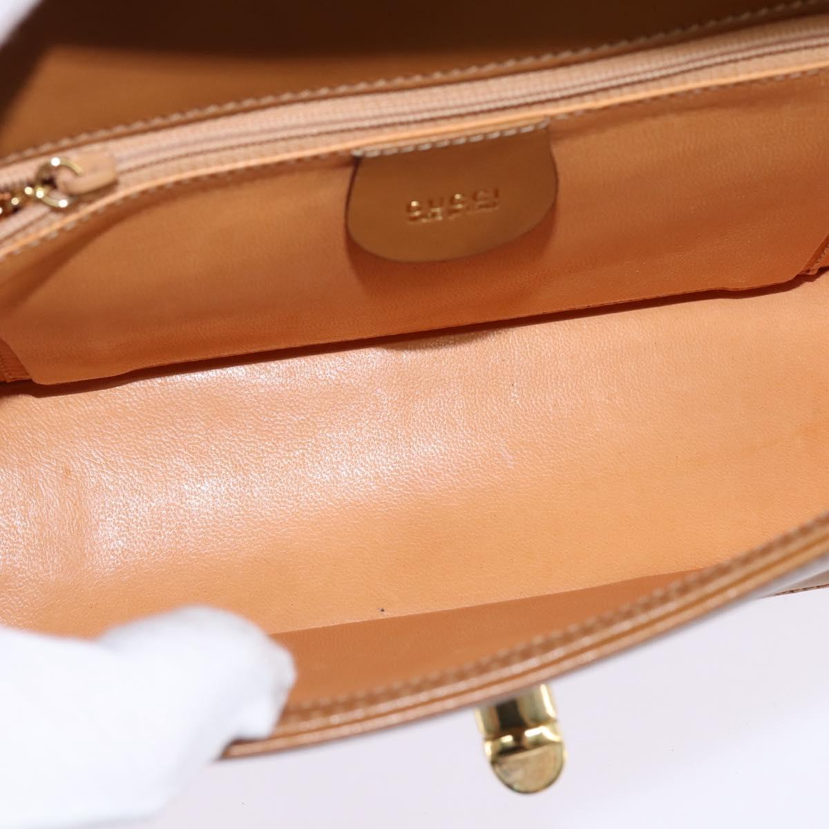 GUCCI Bamboo Hand Bag Leather Brown Gold 000 113 0231 Auth 144565