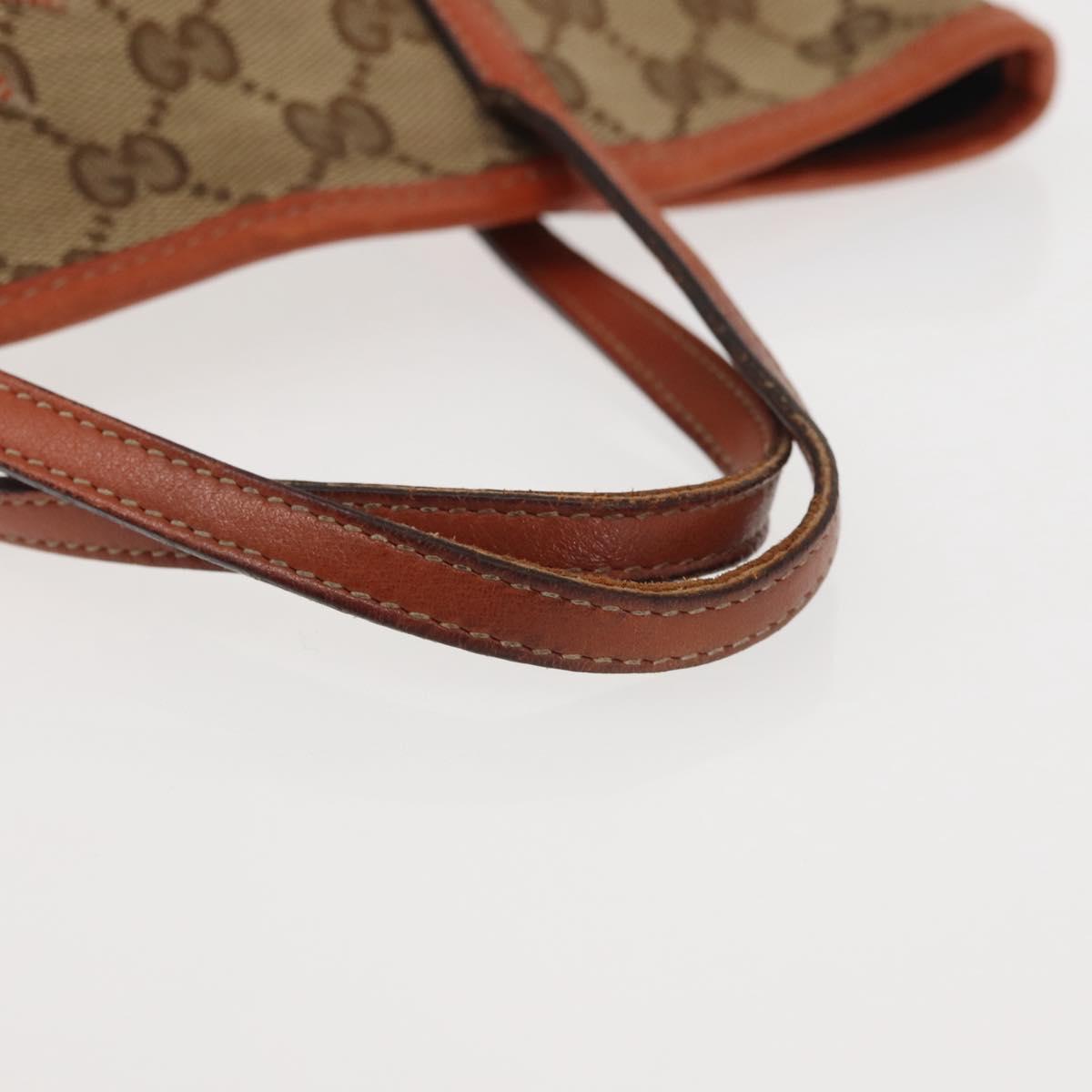 GUCCI GG Canvas Hand Bag Beige Silver 271101 Auth 144566