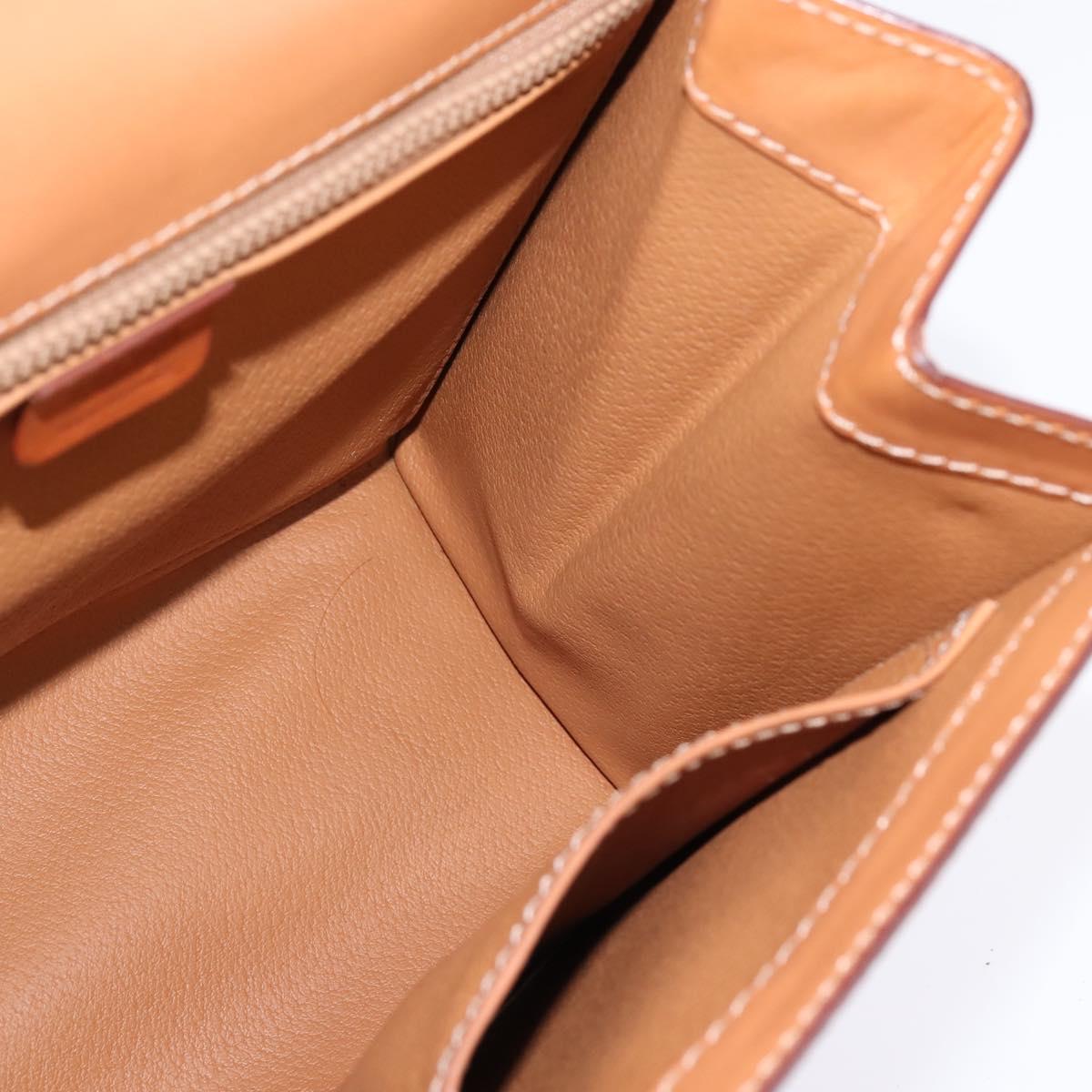 CELINE Macadam Canvas Hand Bag PVC Leather 2way Brown Gold Auth 144580