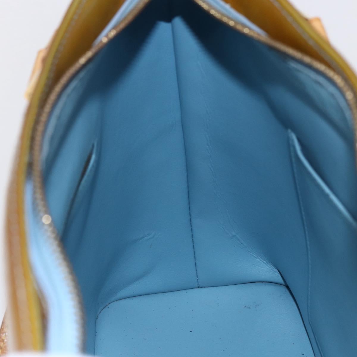 LOUIS VUITTON Monogram Vernis Houston Hand Bag Baby Blue M91005 LV Auth 144586