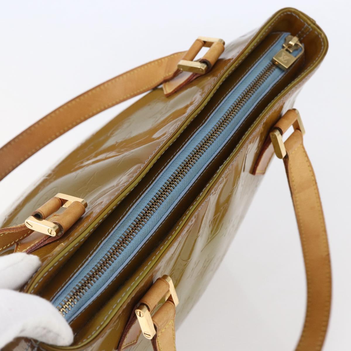 LOUIS VUITTON Monogram Vernis Houston Hand Bag Baby Blue M91005 LV Auth 144586