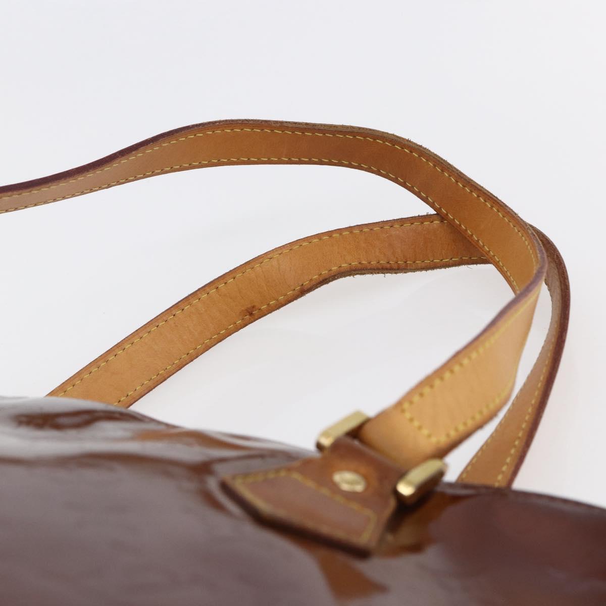 LOUIS VUITTON Monogram Vernis Houston Hand Bag Bronze M91122 LV Auth 144595