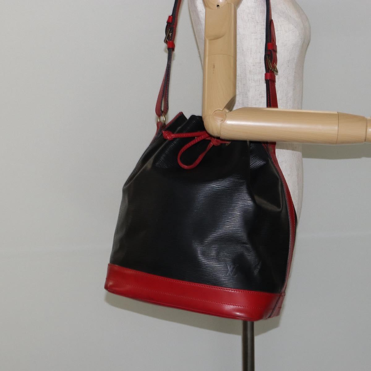 LOUIS VUITTON Epi Noe Shoulder Bag Bicolor Black Red M44017 LV Auth 144596