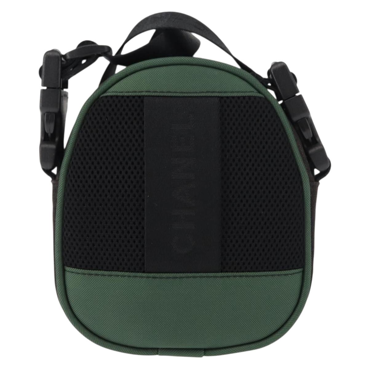 CHANEL Sports COCO Mark Shoulder Bag Canvas Black Green CC Auth 144599