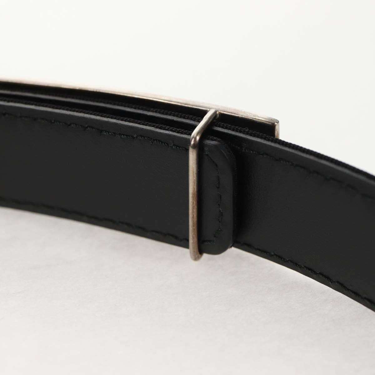 CHANEL Belt Leather 35.8"" Black CC Auth 144605M