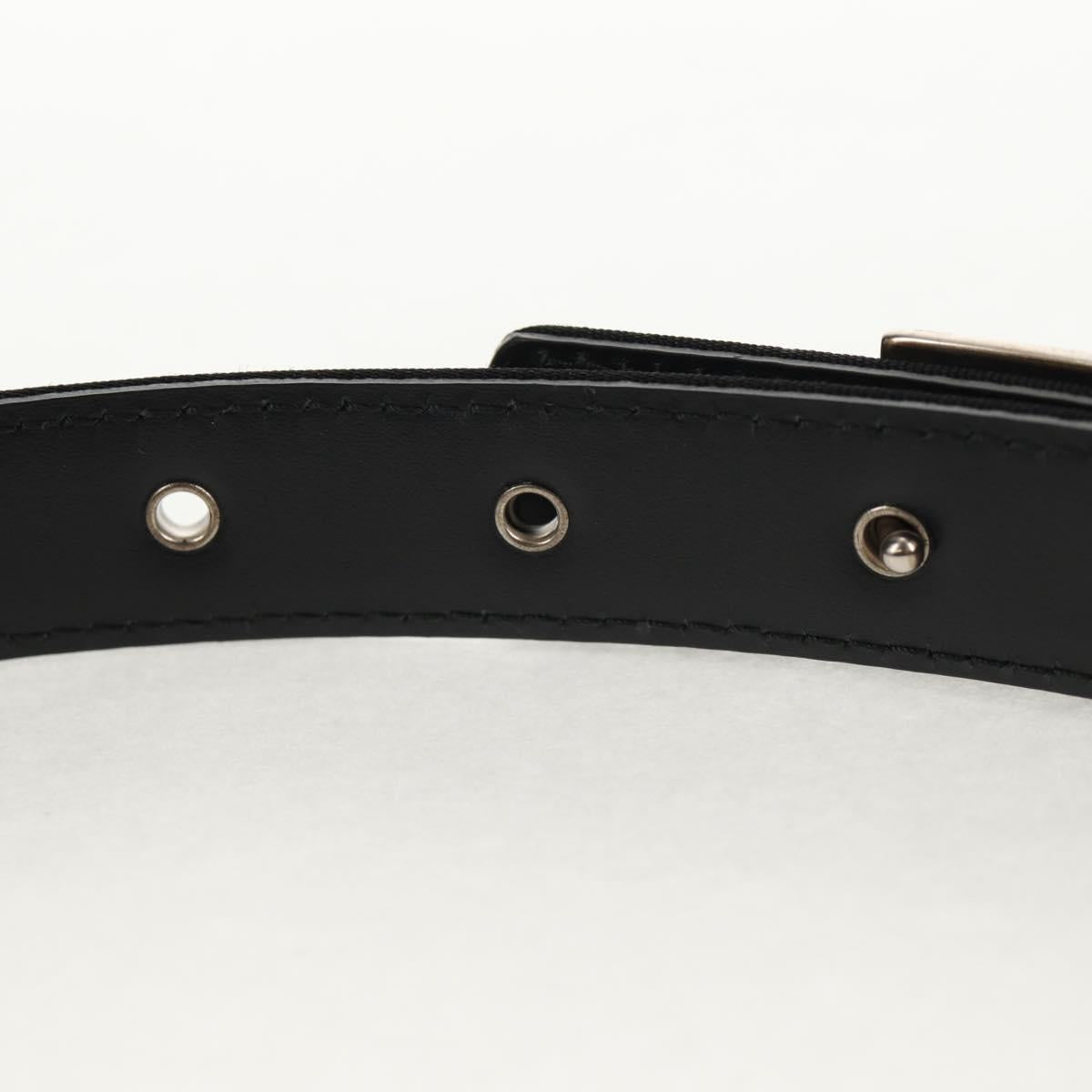 CHANEL Belt Leather 35.8"" Black CC Auth 144605SAM
