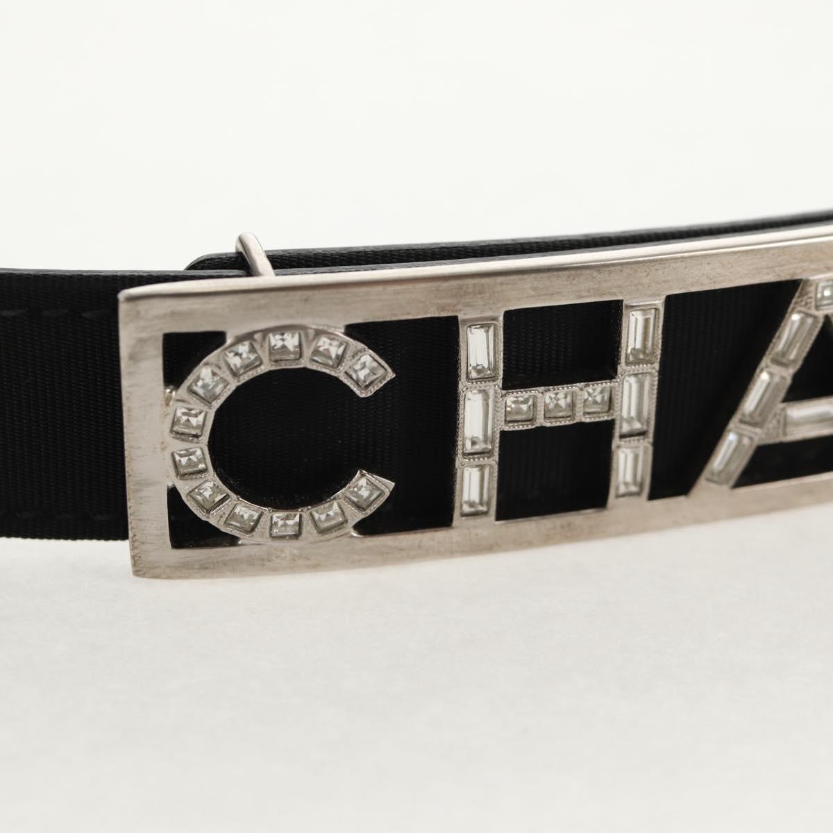 CHANEL Belt Leather 35.8"" Black CC Auth 144605SAM