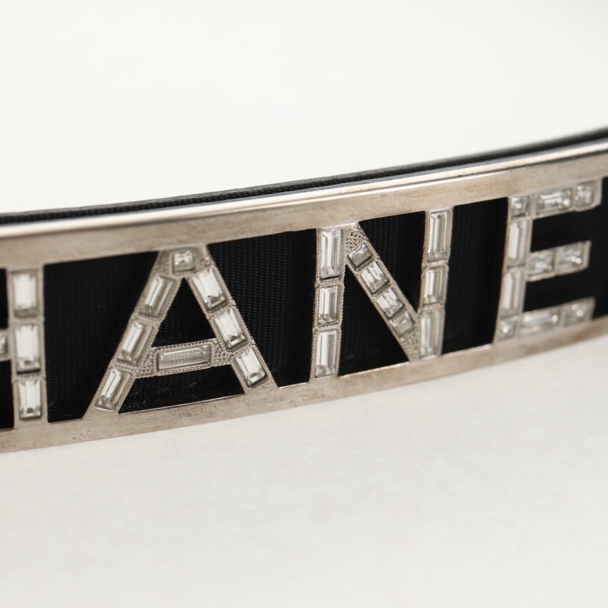 CHANEL Belt Leather 35.8"" Black CC Auth 144605SAM