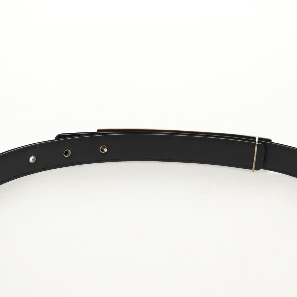 CHANEL Belt Leather 35.8"" Black CC Auth 144605SAM