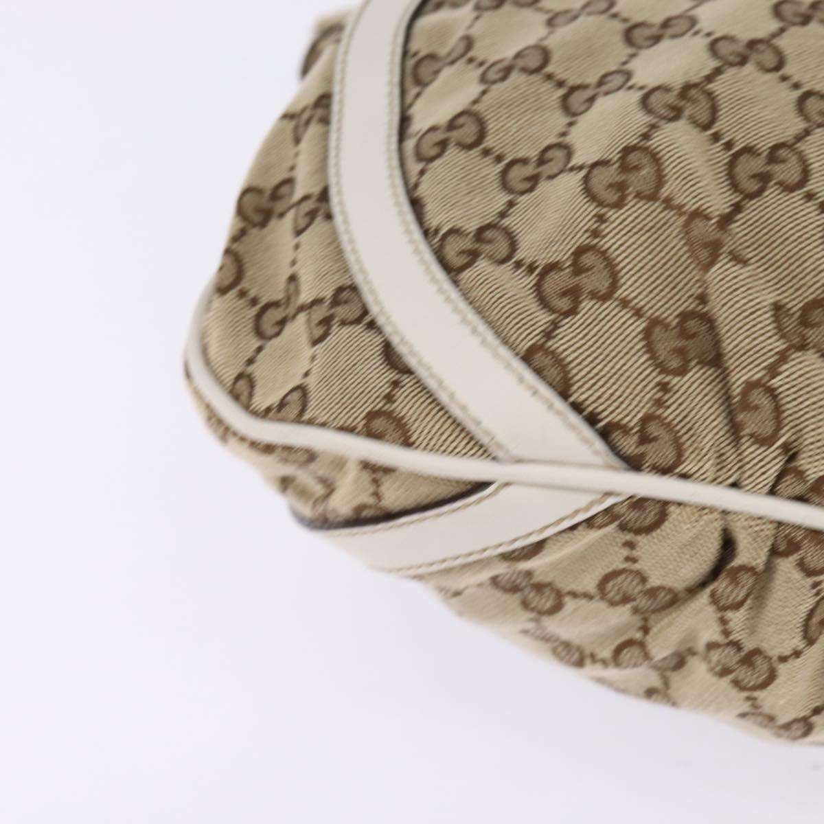 GUCCI GG Canvas Abbey Shoulder Bag Beige Gold 204940 Auth 144608
