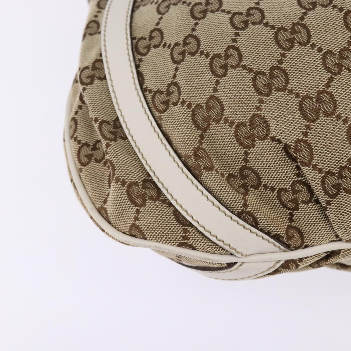 GUCCI GG Canvas Abbey Shoulder Bag Beige Gold 204940 Auth 144608
