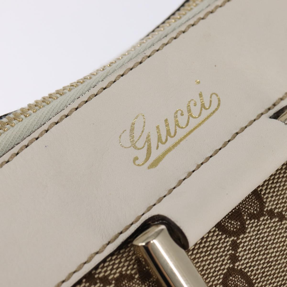 GUCCI GG Canvas Abbey Shoulder Bag Beige Gold 204940 Auth 144608