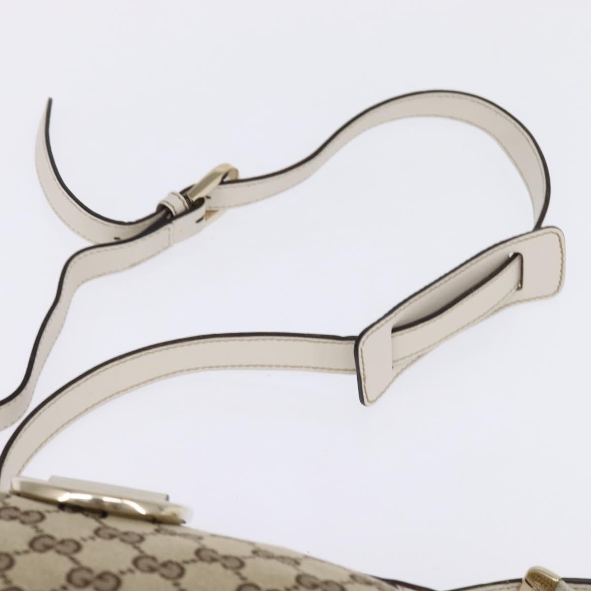 GUCCI GG Canvas Abbey Shoulder Bag Beige Gold 204940 Auth 144608