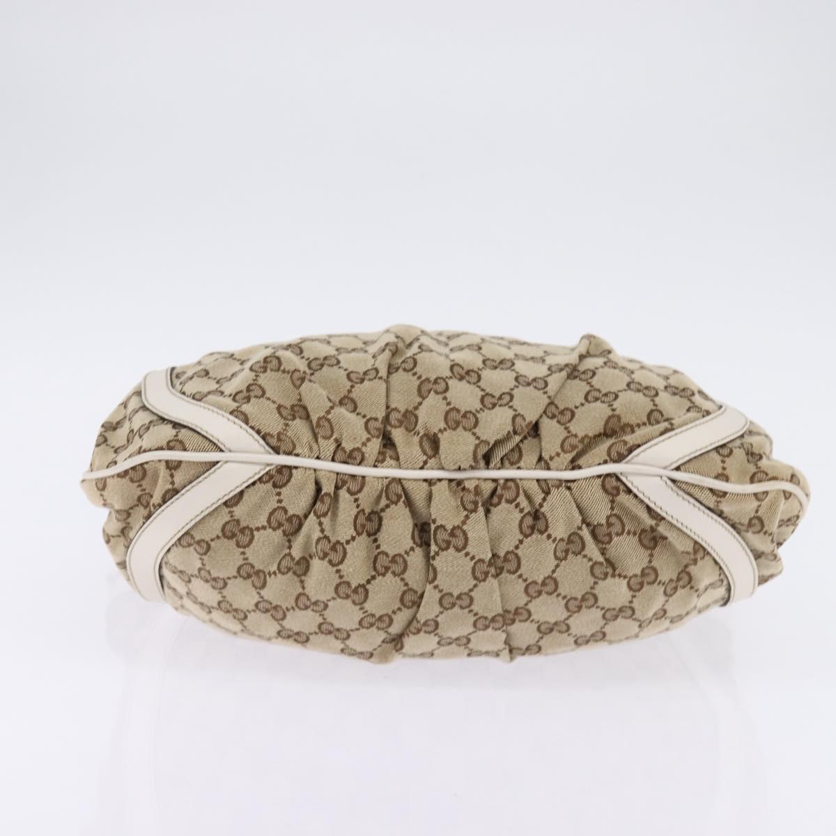 GUCCI GG Canvas Abbey Shoulder Bag Beige Gold 204940 Auth 144608