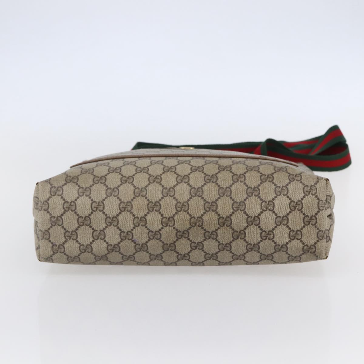 GUCCI GG Supreme Web Sherry Line Tote Bag PVC Beige Red 40 02 003 Auth 144609