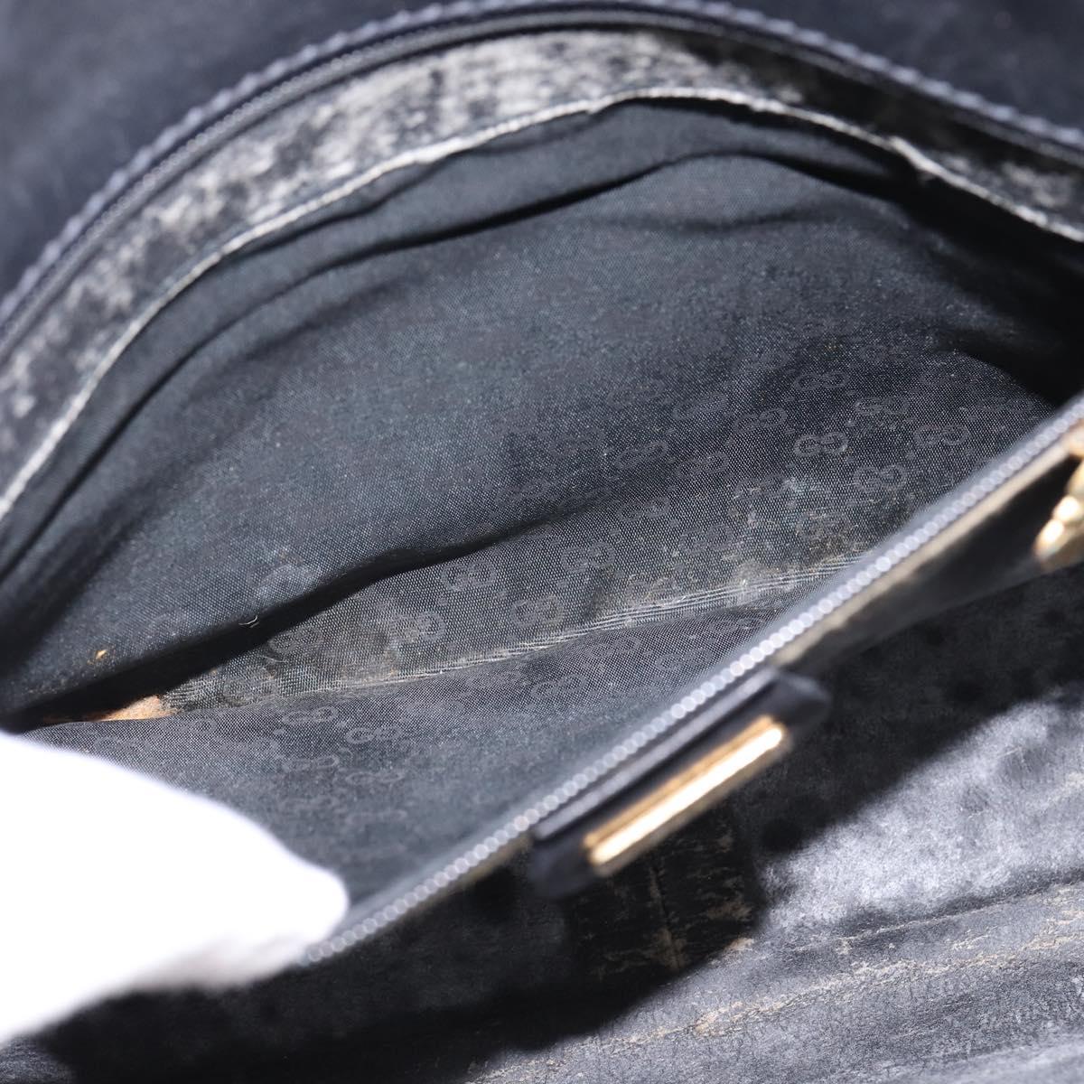 GUCCI GG Canvas Shoulder Bag Black Gold 001 261 0613 Auth 144610