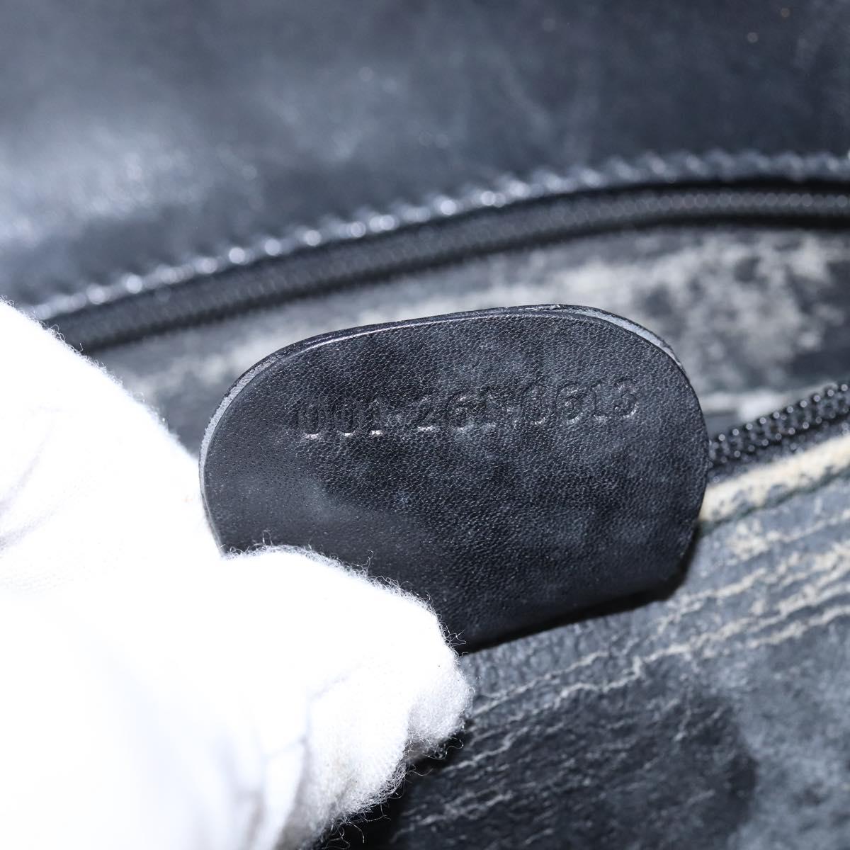 GUCCI GG Canvas Shoulder Bag Black Gold 001 261 0613 Auth 144610