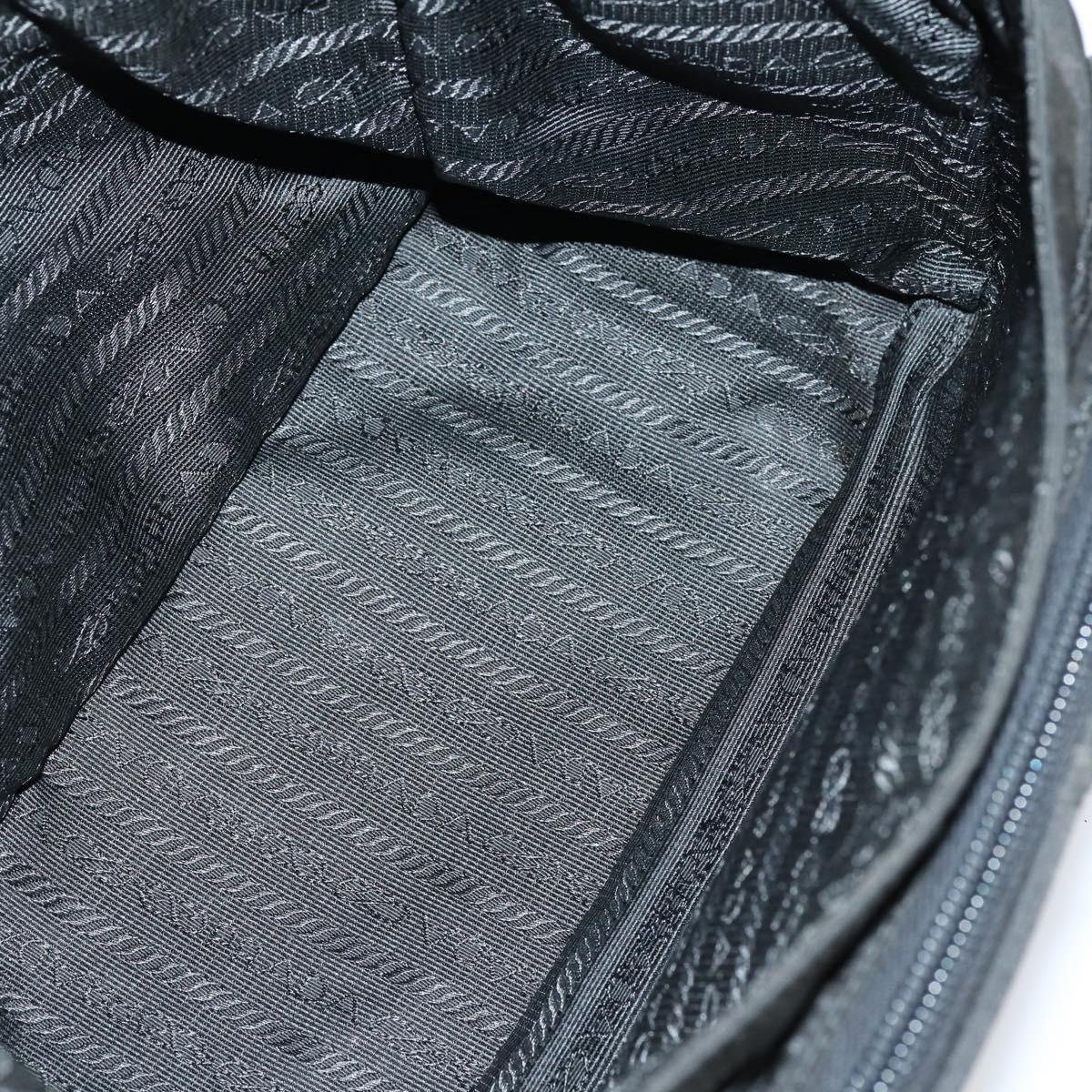 PRADA Shoulder Bag Nylon Black Silver Auth 144613