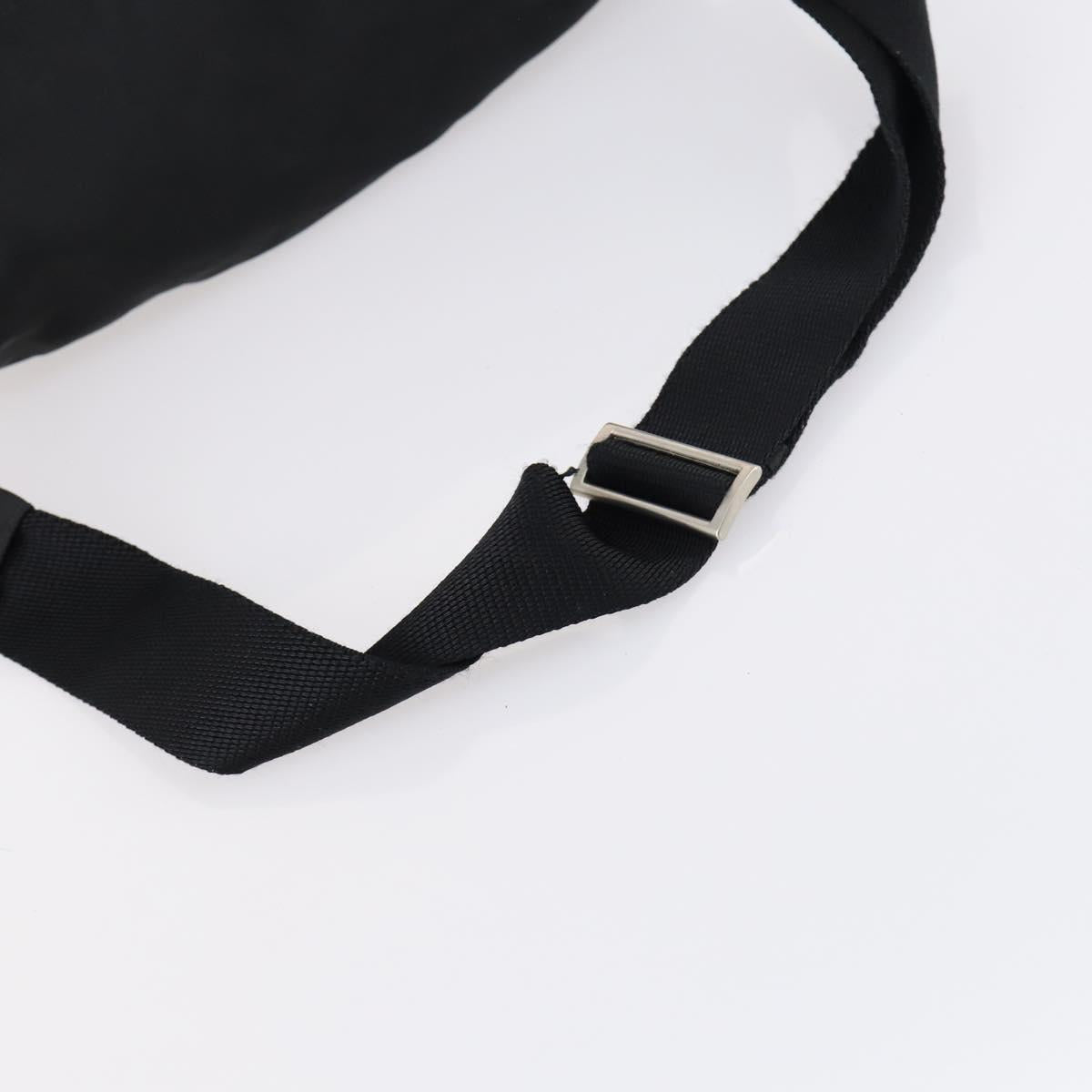 PRADA Shoulder Bag Nylon Black Silver Auth 144613