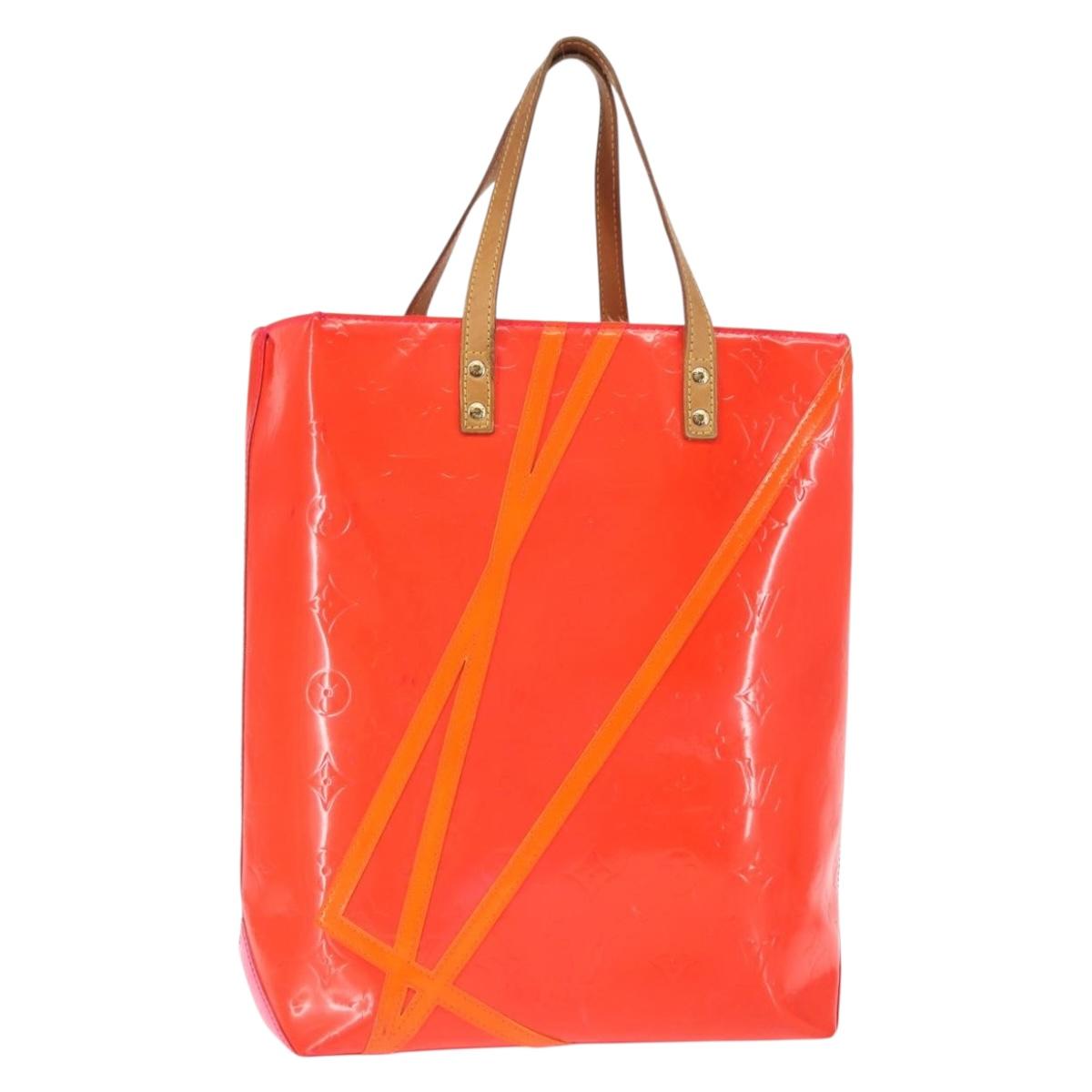 LOUIS VUITTON Monogram Vernis Fluo Reade MM Hand Bag Pink M91900 LV Auth 144619