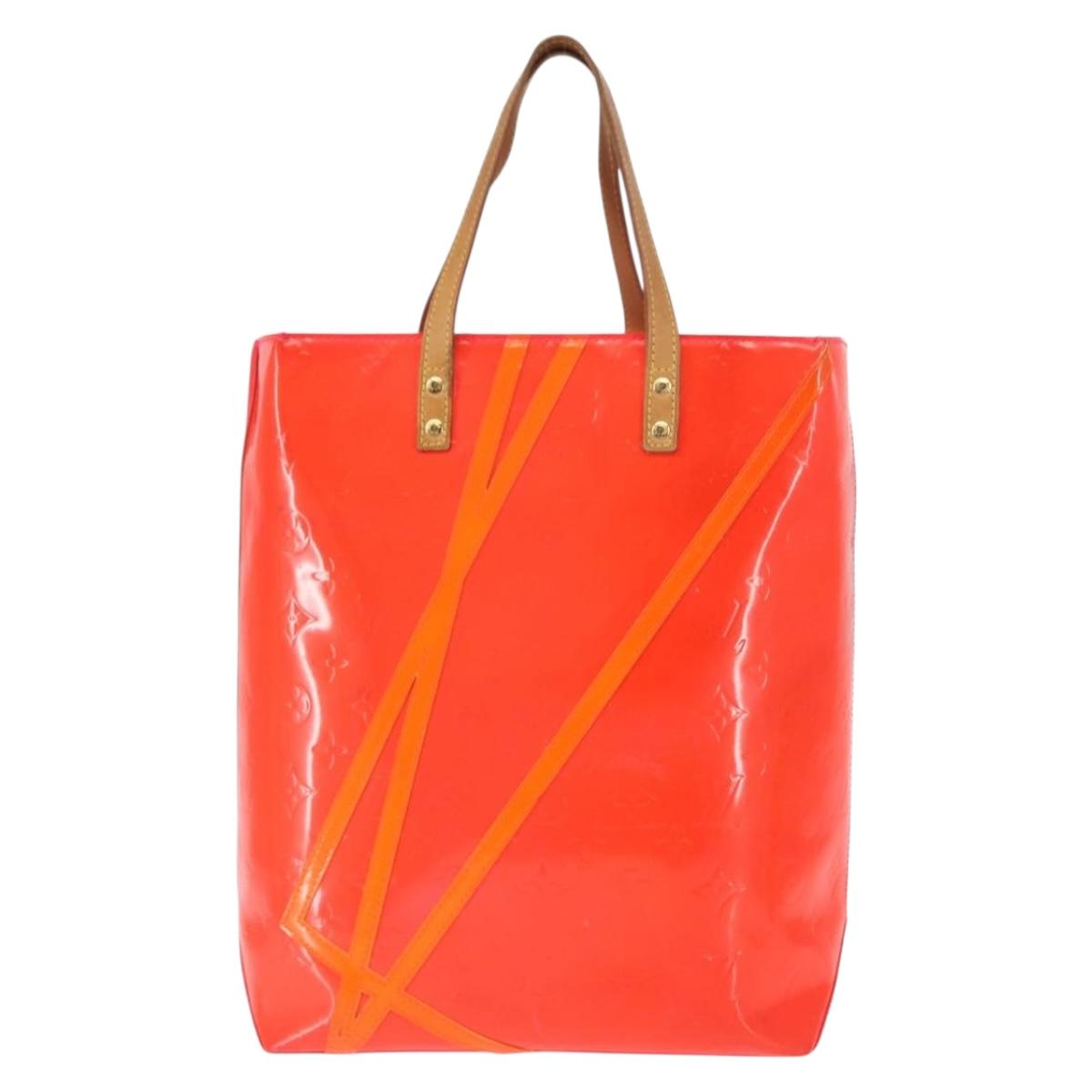 LOUIS VUITTON Monogram Vernis Fluo Reade MM Hand Bag Pink M91900 LV Auth 144619