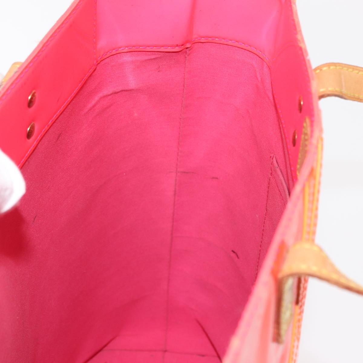 LOUIS VUITTON Monogram Vernis Fluo Reade MM Hand Bag Pink M91900 LV Auth 144619
