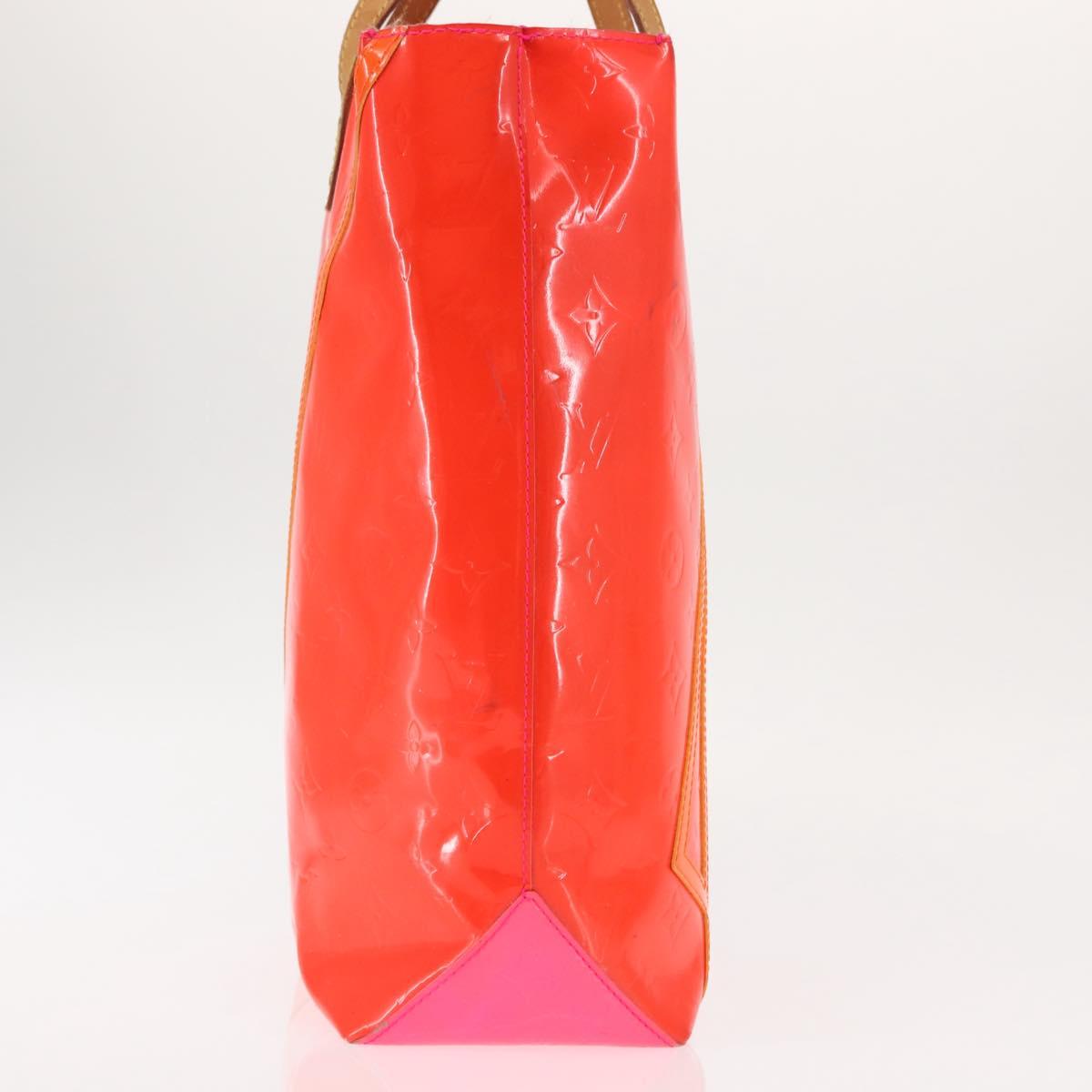 LOUIS VUITTON Monogram Vernis Fluo Reade MM Hand Bag Pink M91900 LV Auth 144619