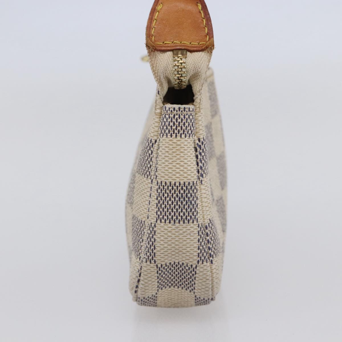 LOUIS VUITTON Damier Azur Mini Pochette Accessoires Pouch N63005 LV Auth 144622