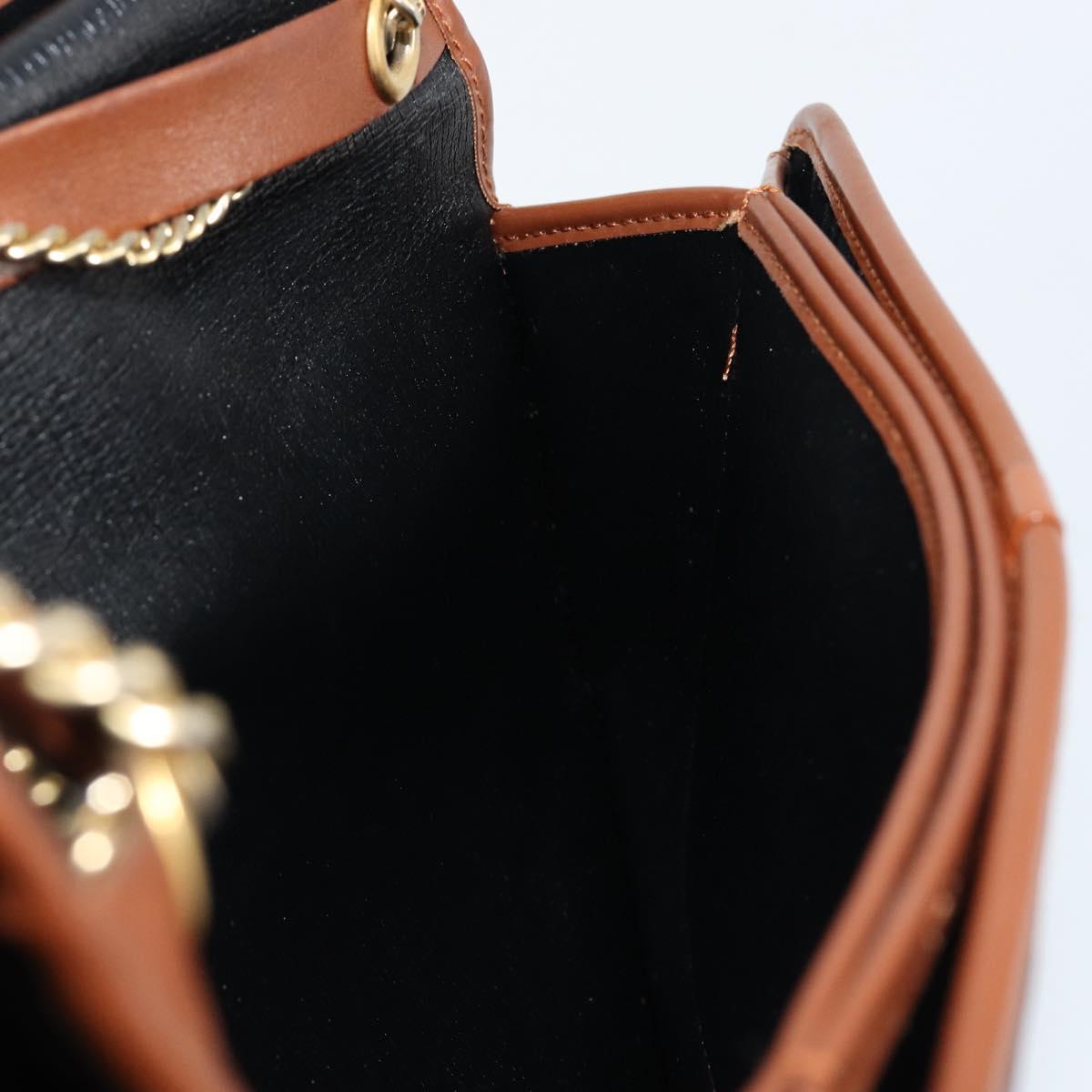 Christian Dior Trotter Canvas Chain Shoulder Bag Black Gold Auth 144627