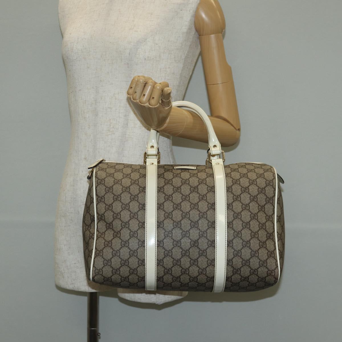 GUCCI GG Supreme Hand Bag PVC Beige Gold 193603 Auth 144631V