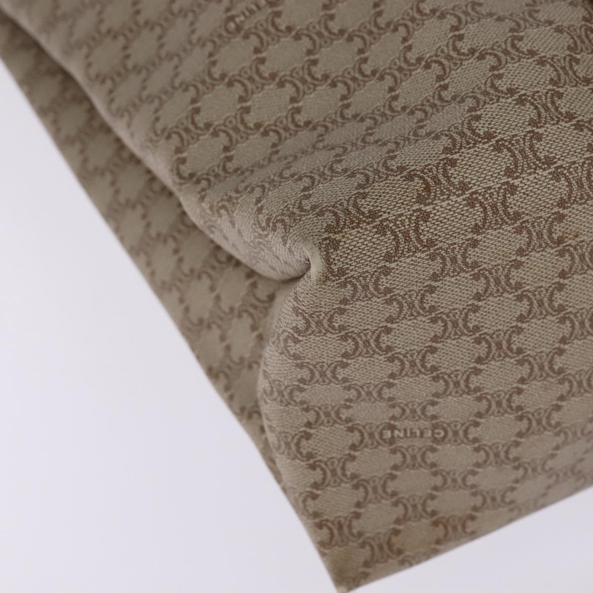 CELINE Macadam Canvas Shoulder Bag PVC Beige Gold Auth 144633