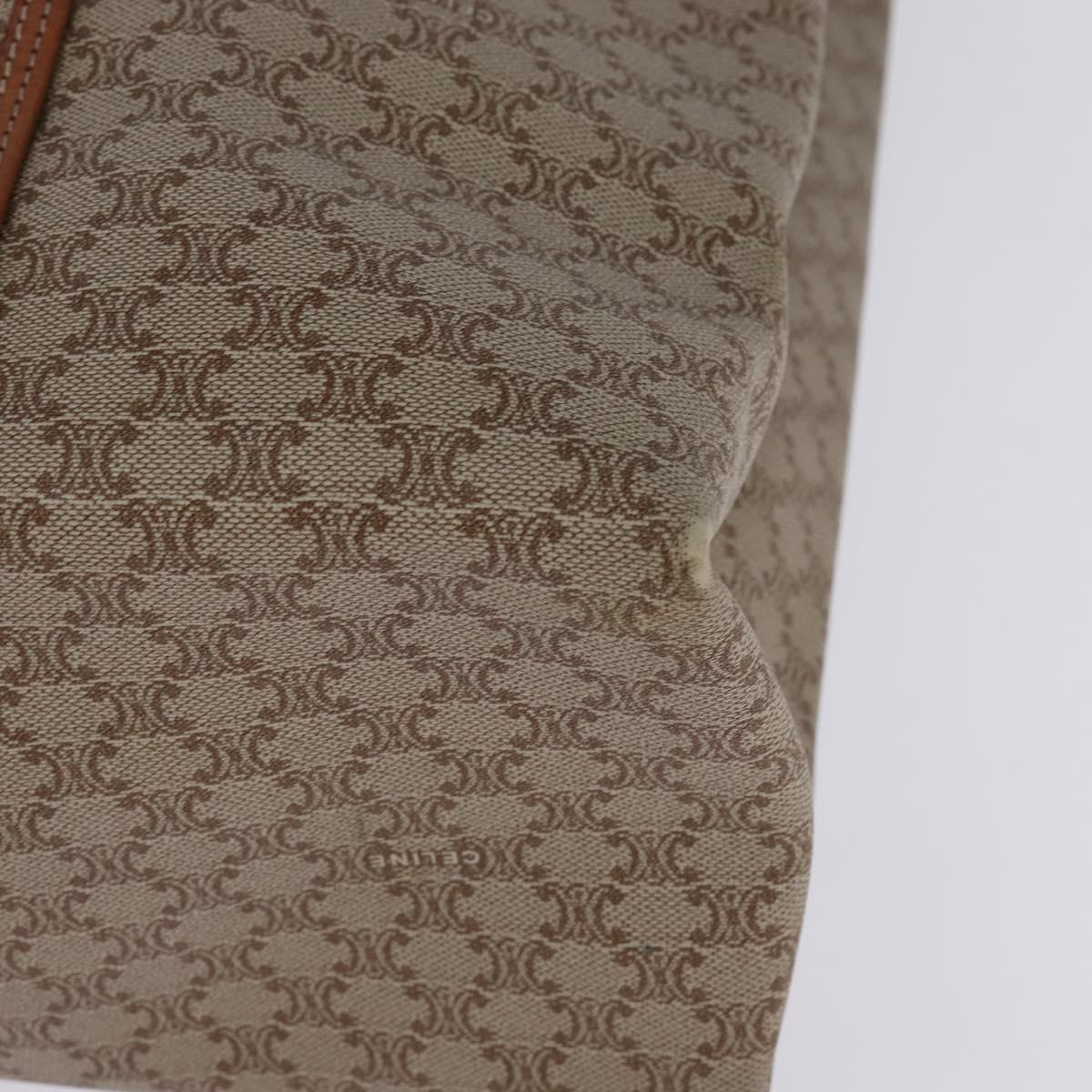 CELINE Macadam Canvas Shoulder Bag PVC Beige Gold Auth 144633