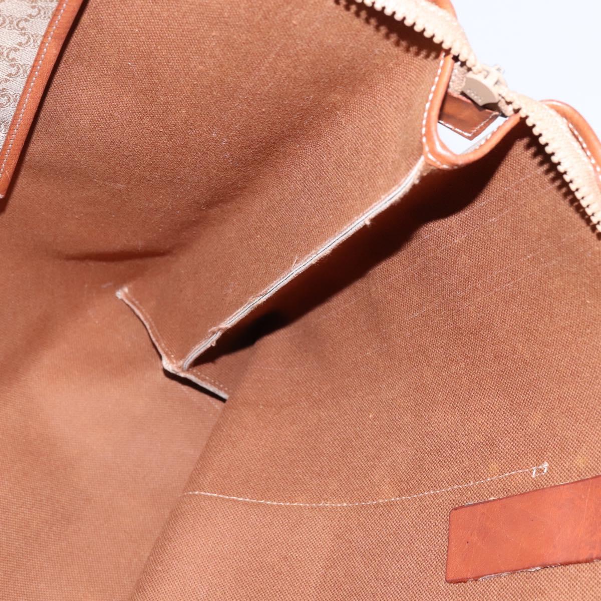 CELINE Macadam Canvas Shoulder Bag PVC Beige Gold Auth 144633