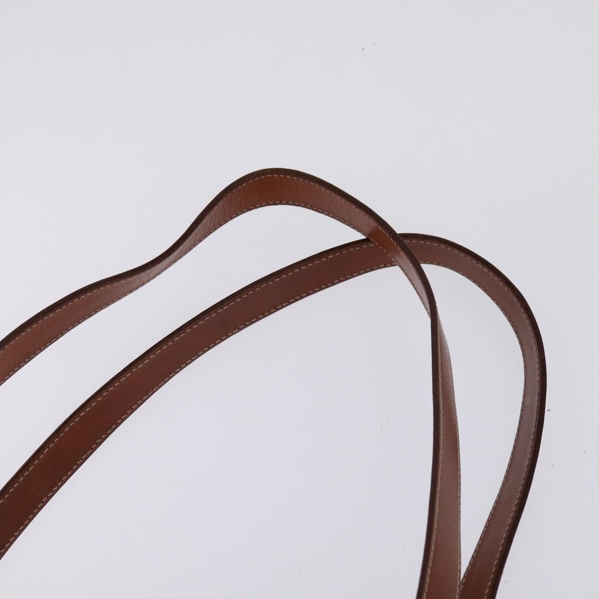 CELINE Macadam Canvas Shoulder Bag PVC Beige Gold Auth 144633