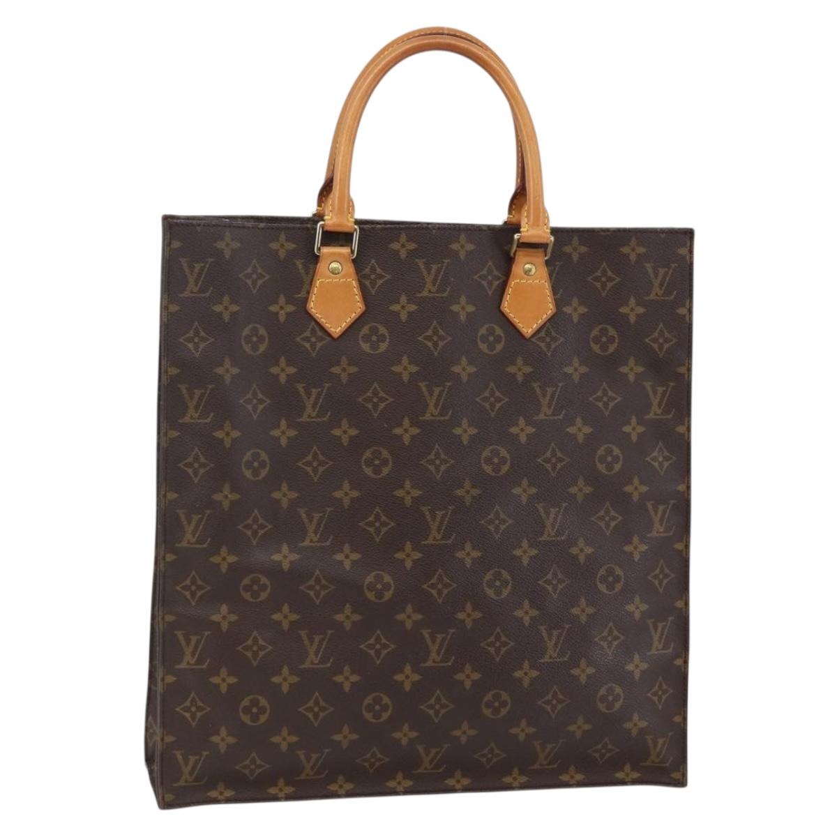 LOUIS VUITTON Monogram Sac Plat Hand Bag M51140 LV Auth 144636
