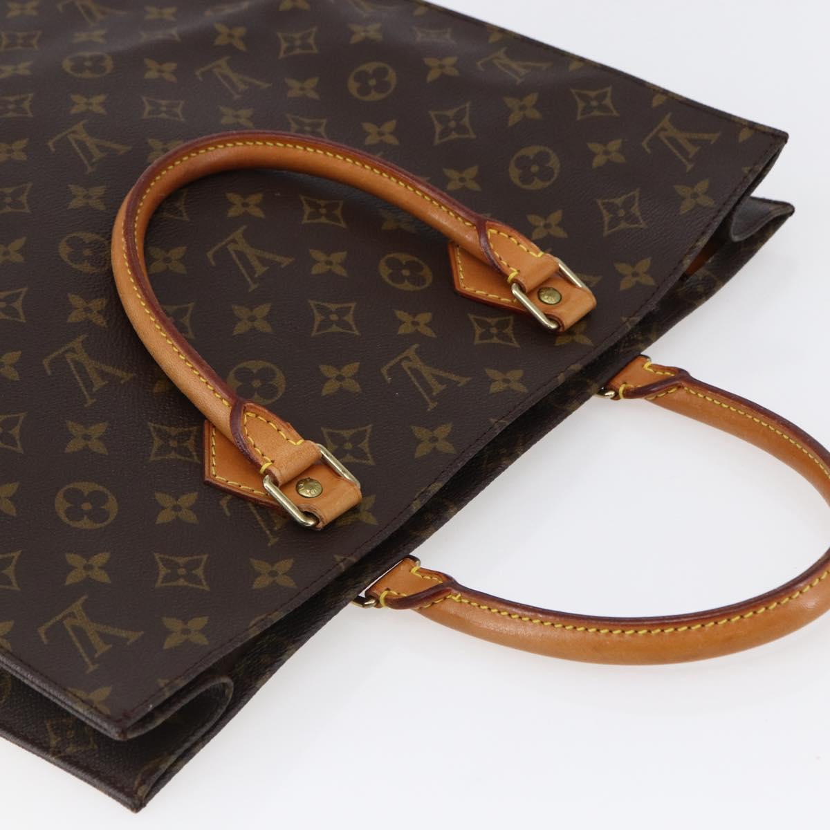LOUIS VUITTON Monogram Sac Plat Hand Bag M51140 LV Auth 144636