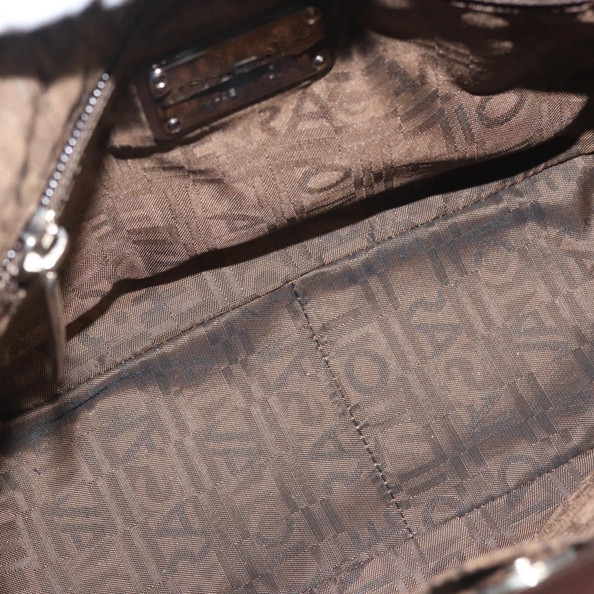 Salvatore Ferragamo Animal Pattern Hand Bag Vinyl Brown Auth 144645