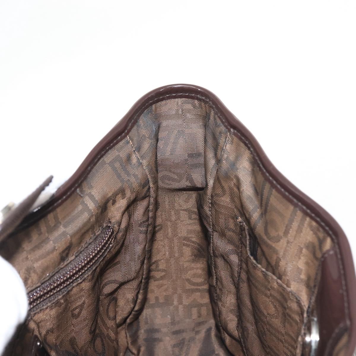 Salvatore Ferragamo Animal Pattern Hand Bag Vinyl Brown Auth 144645