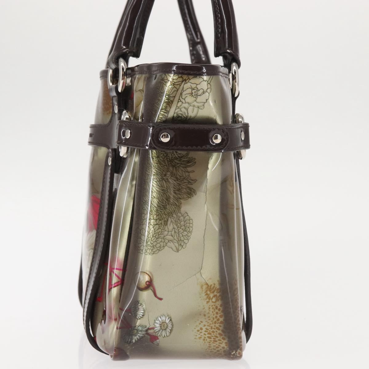 Salvatore Ferragamo Animal Pattern Hand Bag Vinyl Brown Auth 144645