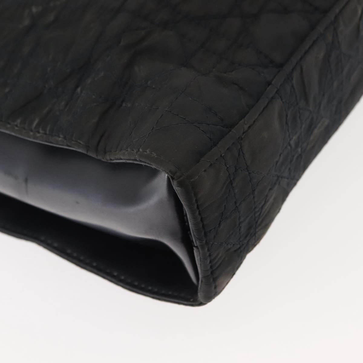 Christian Dior Canage Shoulder Bag Nylon Black Silver Auth 144646