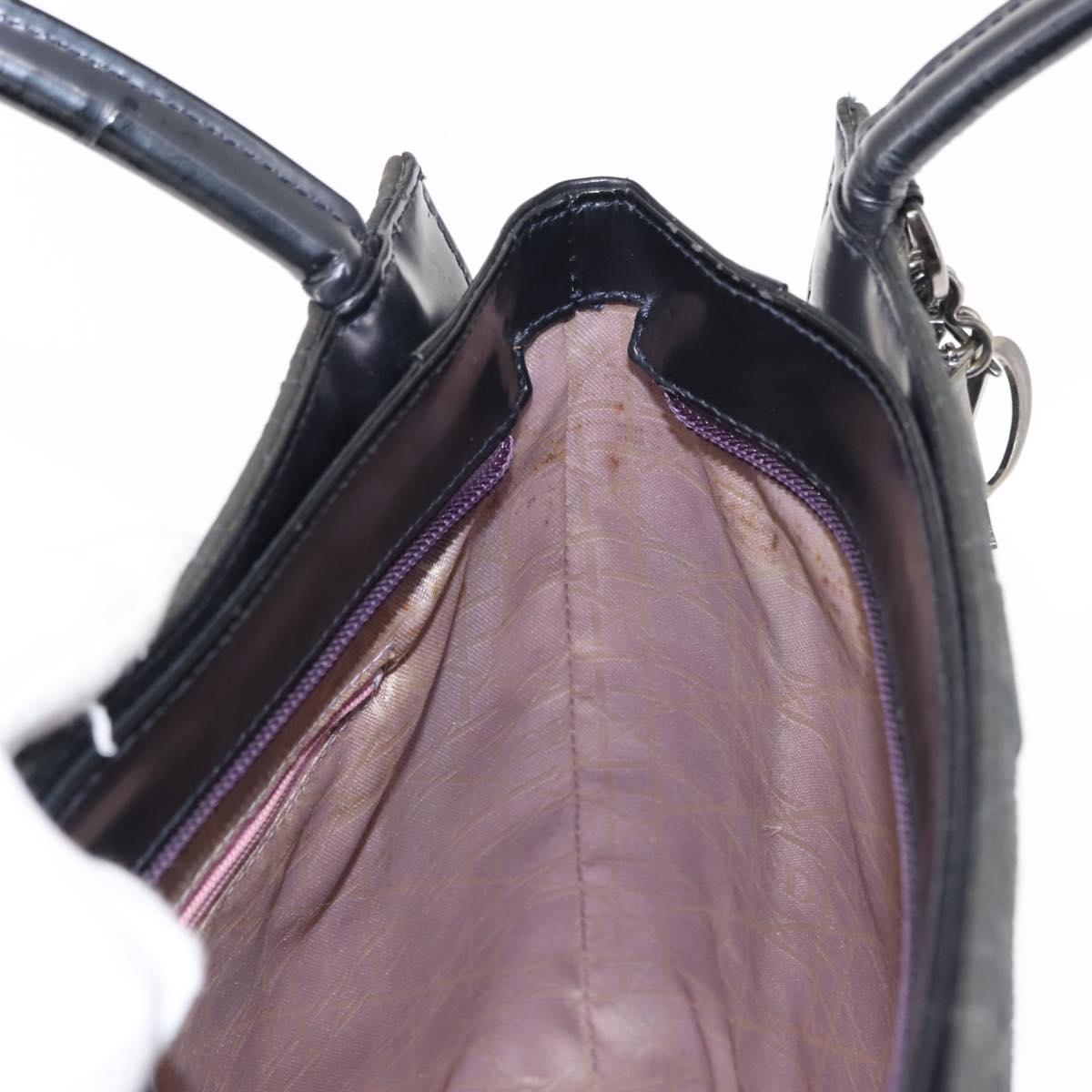 Christian Dior Canage Shoulder Bag Nylon Black Silver Auth 144646