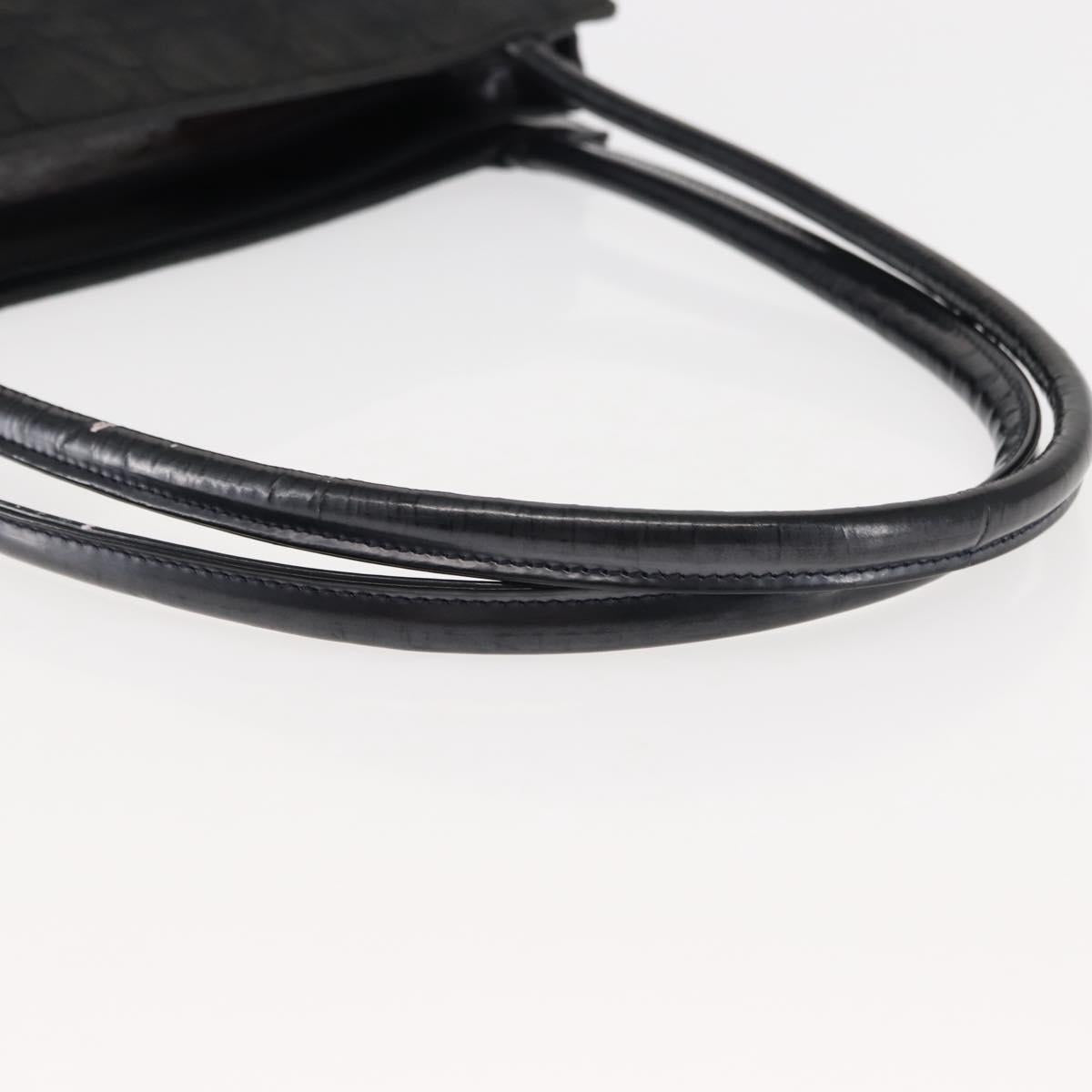 Christian Dior Canage Shoulder Bag Nylon Black Silver Auth 144646