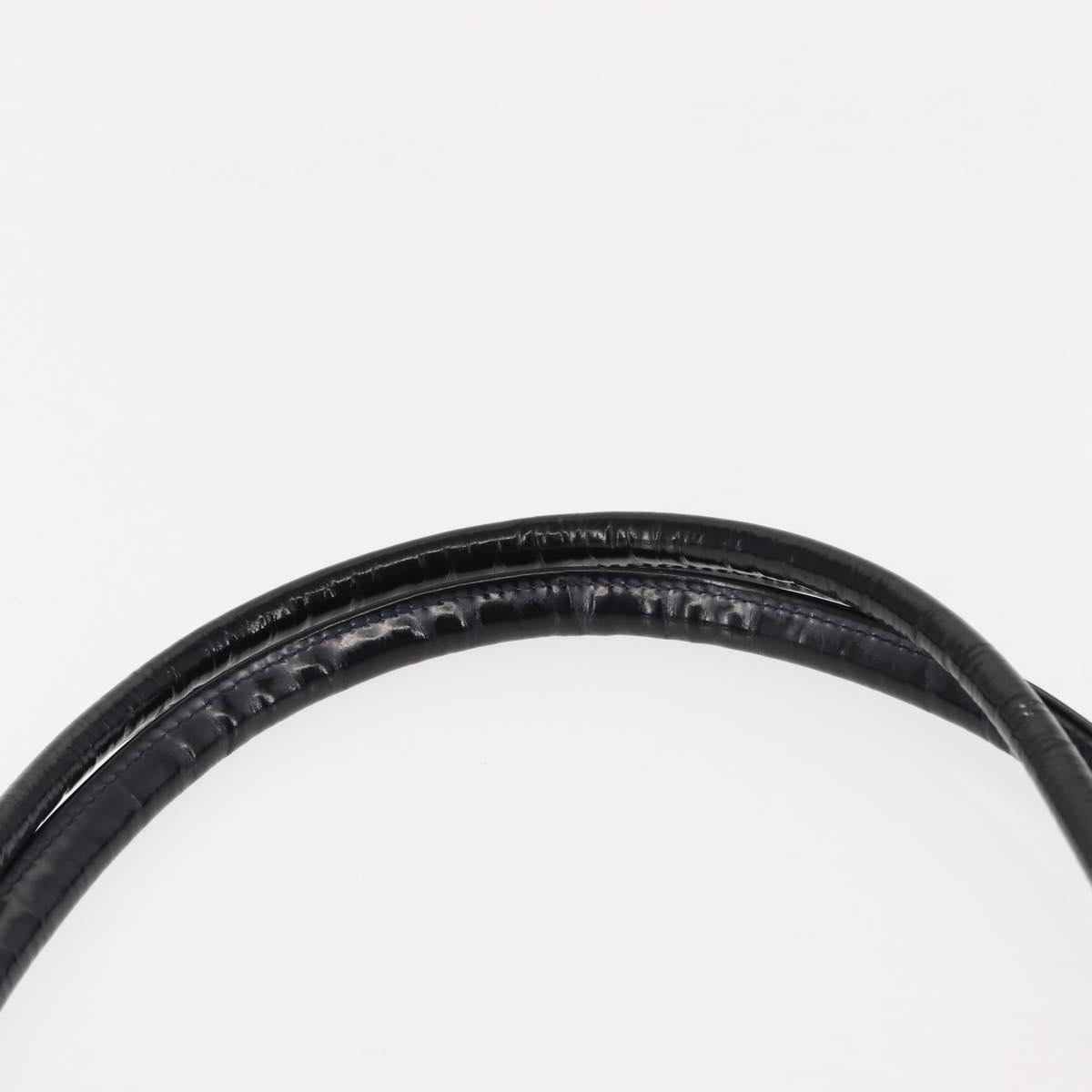 Christian Dior Canage Shoulder Bag Nylon Black Silver Auth 144646