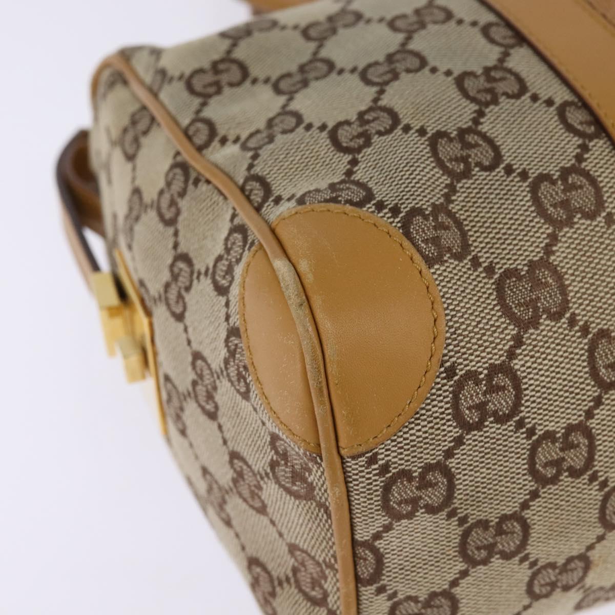GUCCI GG Canvas Sherry Line Hand Bag Beige Gold 000 0851 Auth 144649