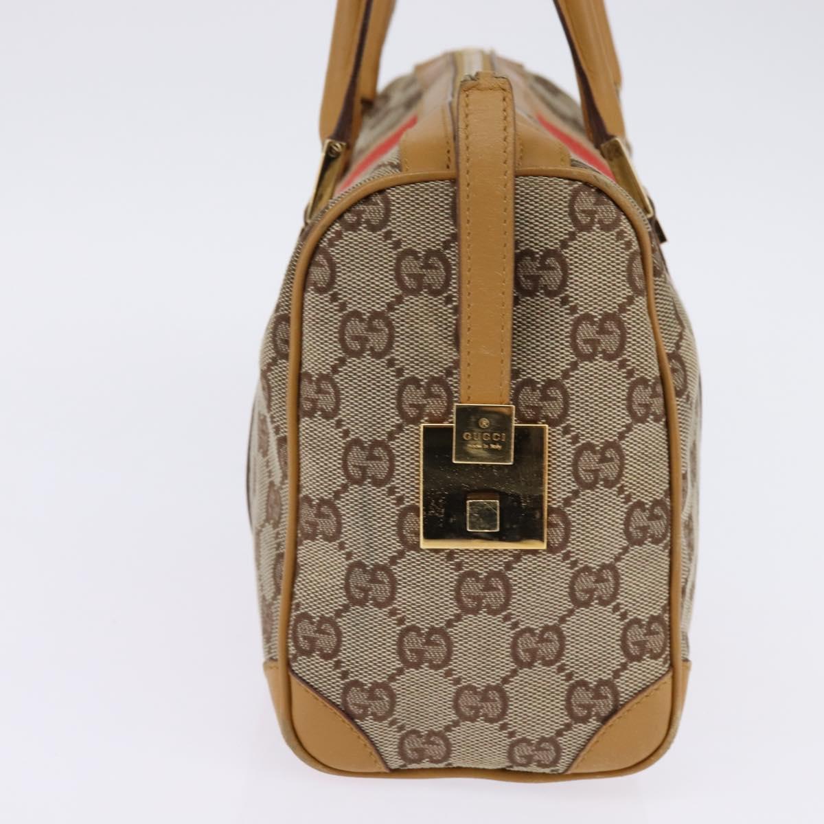 GUCCI GG Canvas Sherry Line Hand Bag Beige Gold 000 0851 Auth 144649