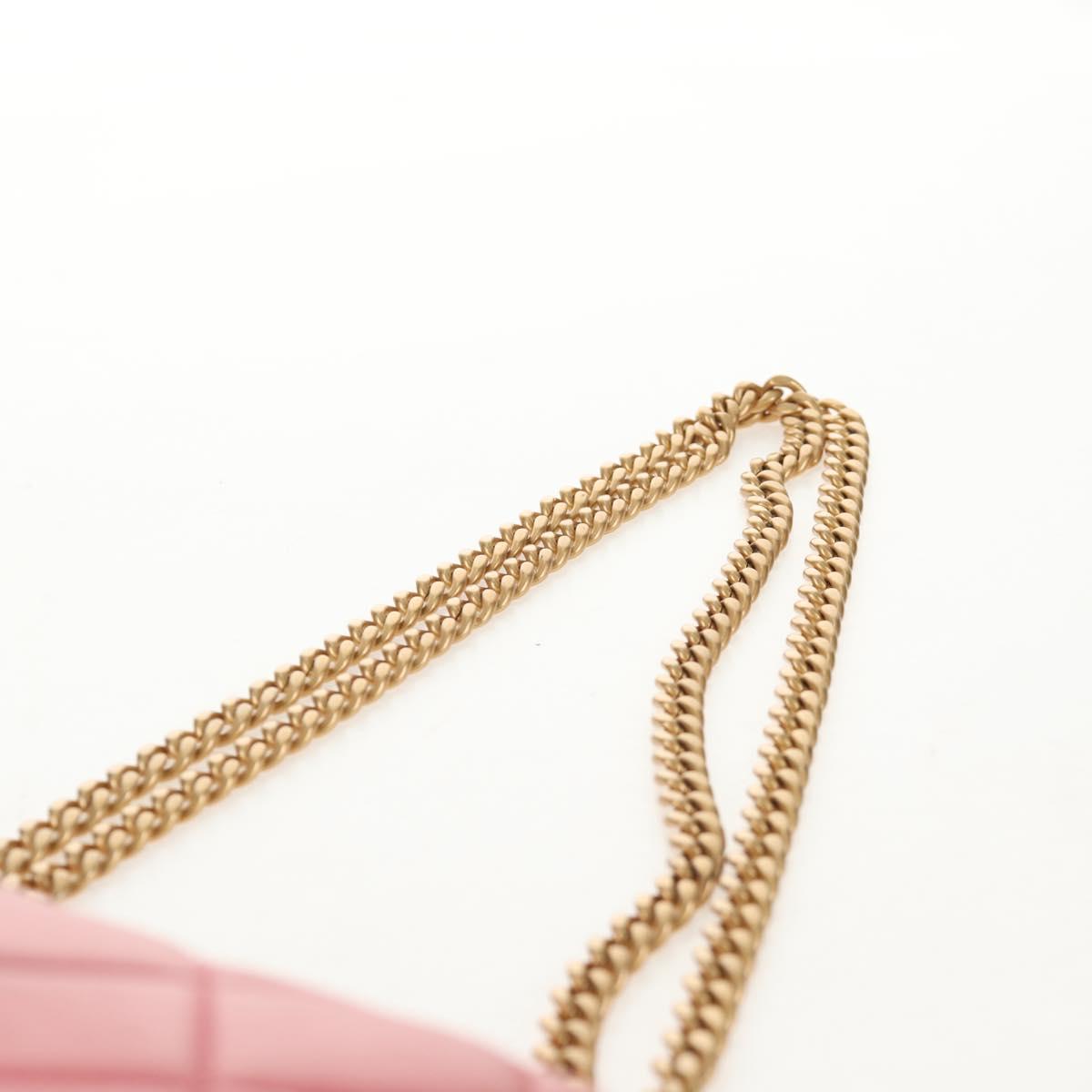 CHANEL Mini Matelasse 17 Single Flap Chain Lamb Skin Pink AS3114 CC Auth 144652M