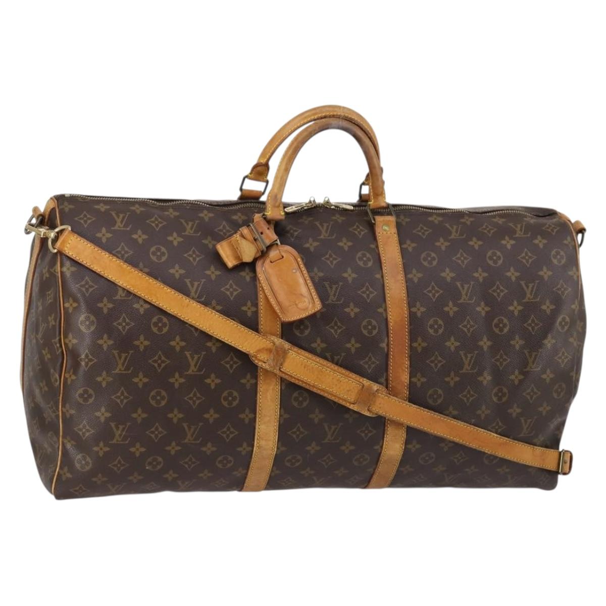 LOUIS VUITTON Monogram Keepall Bandouliere 60 Boston Bag M41412 LV Auth 144653