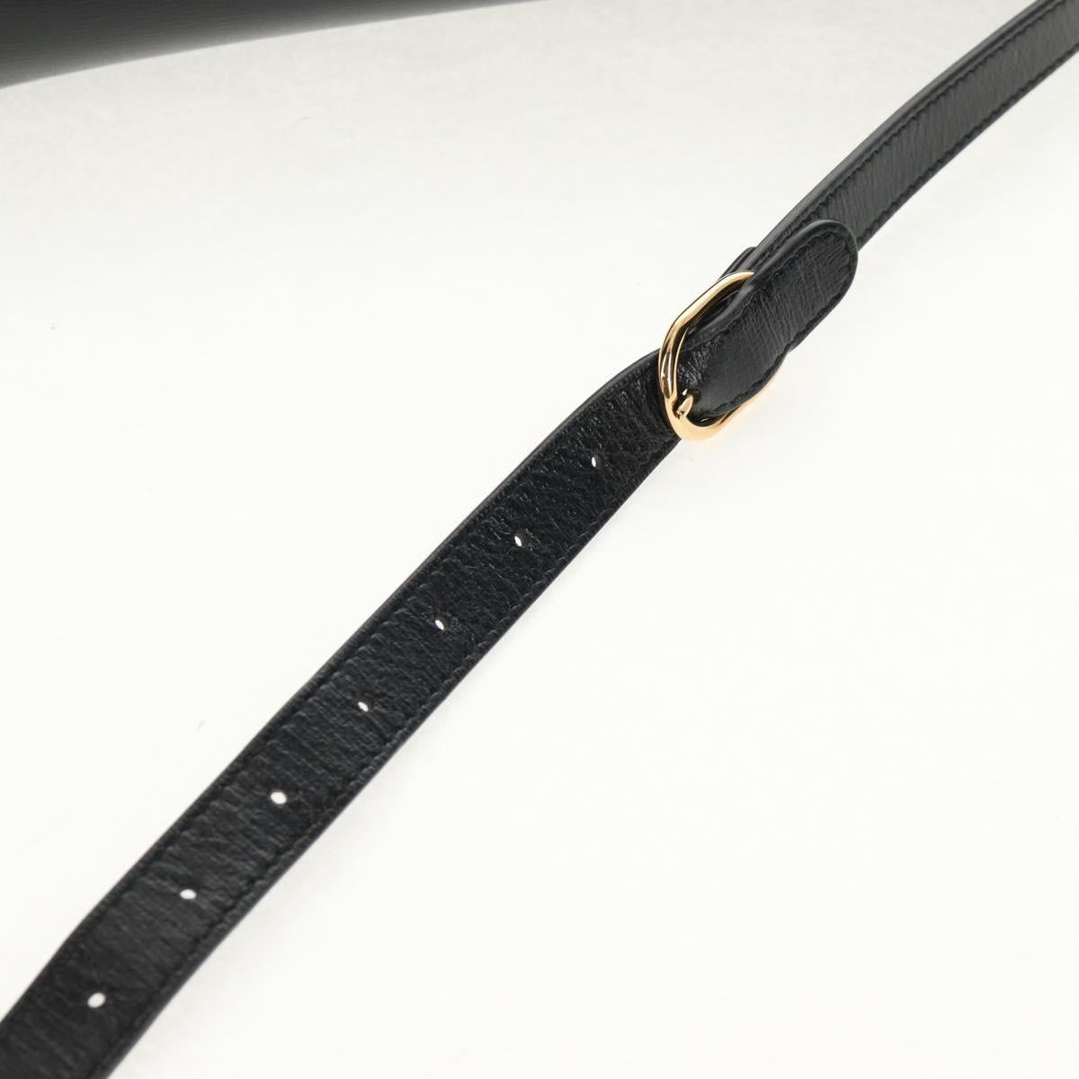 GUCCI GG Logo Shoulder Bag Leather Black Gold 589471 Auth 144672M